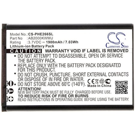 Bsc Preferred Philips CTE266W Xenium E266W Mobile Phone Replacement Battery CS-PHE266SL